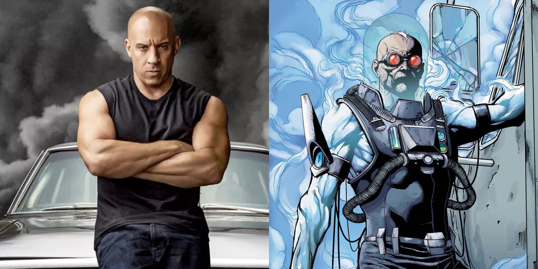 Fan Art obsazení Vin Diesel jako Batman padouch Mr. Freeze
