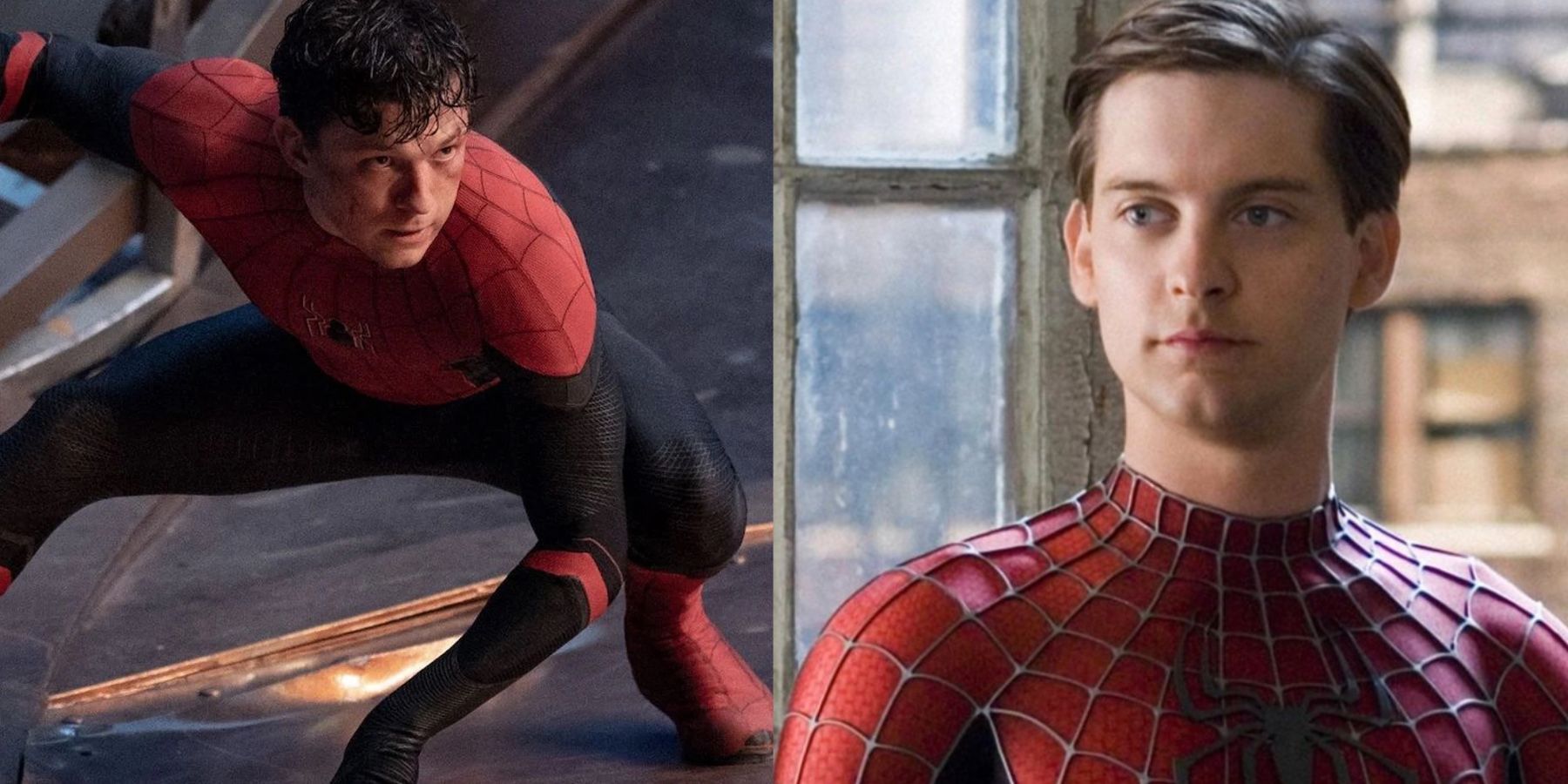Tobey Maguire při práci s Tomem Hollandem na Spider-Man: No Way Home