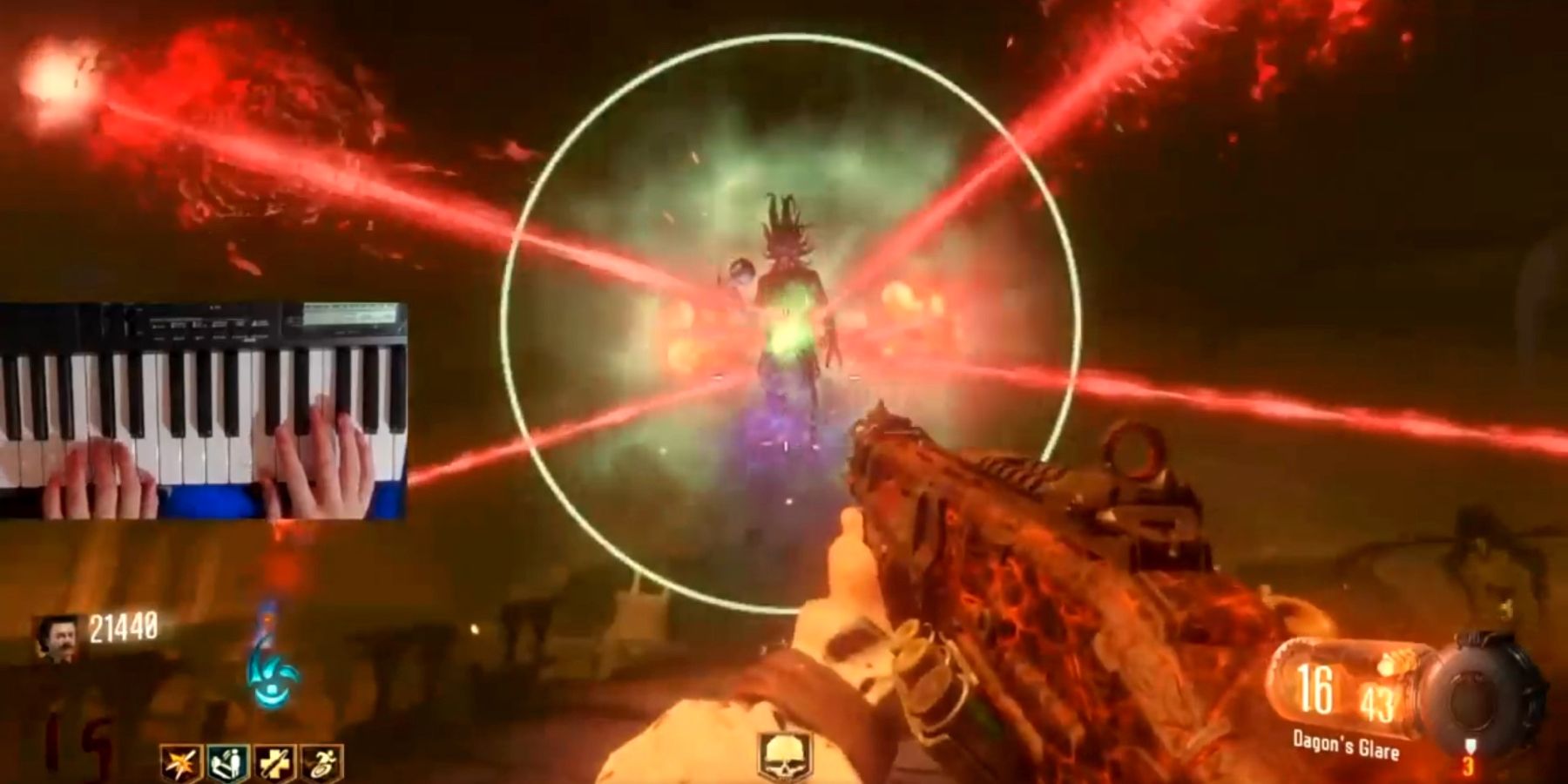 Call of Duty: Black Ops 3 Ο παίκτης ολοκληρώνει το πασχαλινό αυγό Zombies χρησιμοποιώντας πιάνο ως χειριστήριο