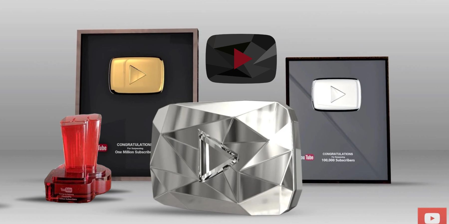 YouTube Creator Awards 목록 : 모든 재생 버튼과 얻는 방법